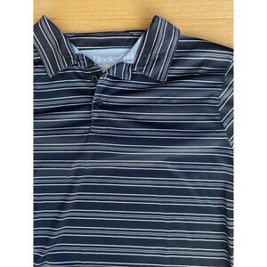 Etonic Mens Polo Shirt Black White Strips Very Sharp